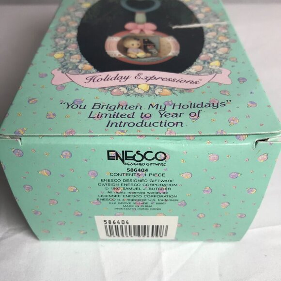 Vintage Precious Moments "You Brighten My Holidays" 586404 ornament girl Enesco - Picture 7 of 12